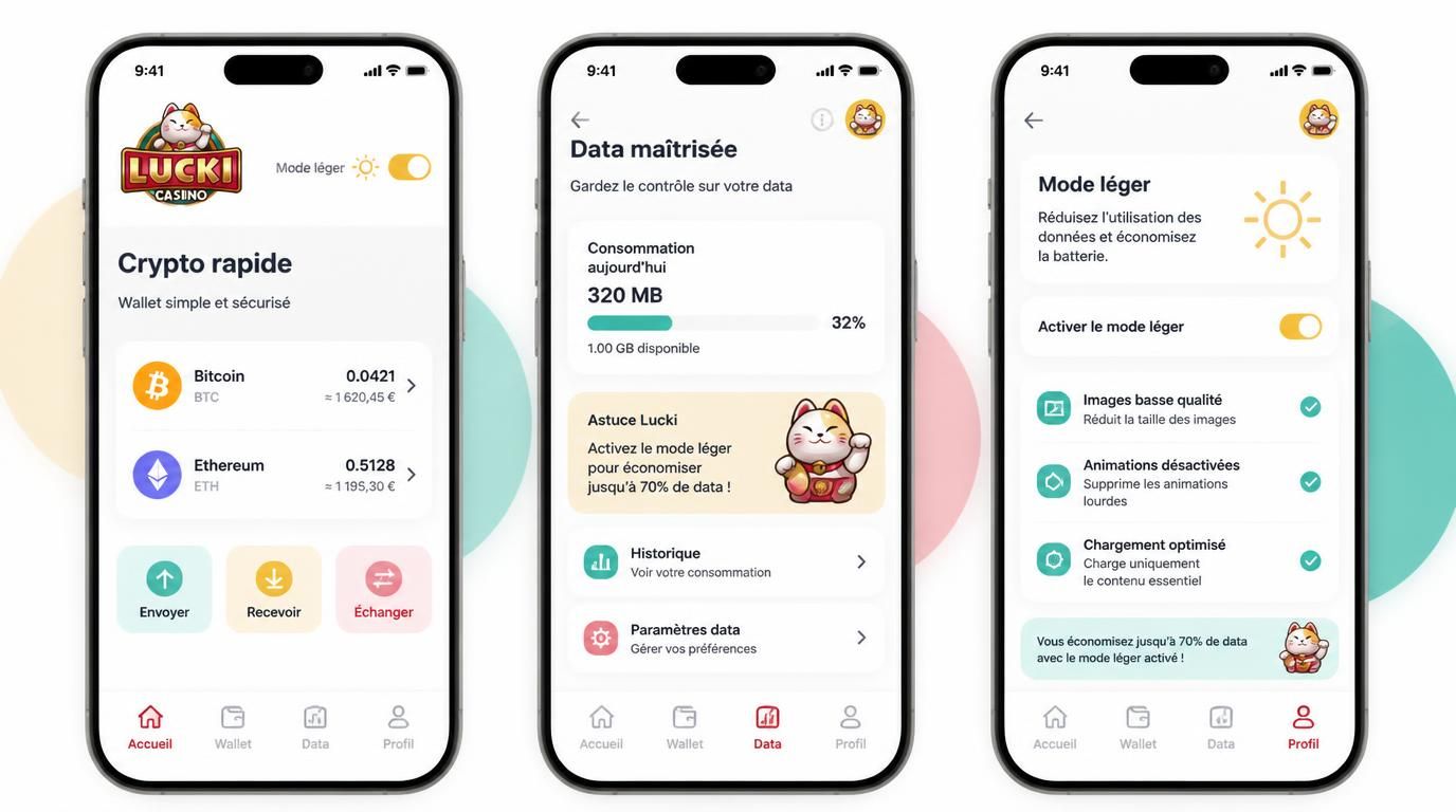 Interface légère avec cryptos et contrôle des données